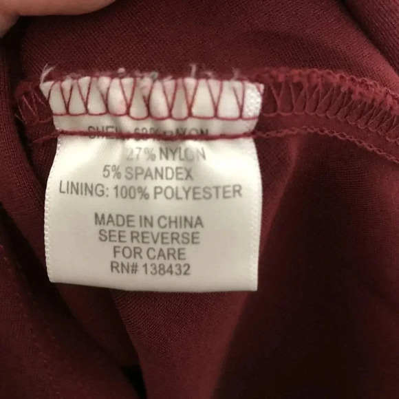 ModCloth Burgundy Timeless Scalloped Off-Shoulder Ponte MIDI Dress Small - Picture 3 of 5